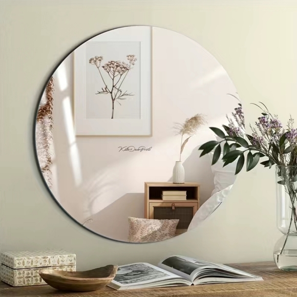 HANDMADE YOU'RE BEAUTIFUL 11" DIAM MIRROR - Picture 9 of 11